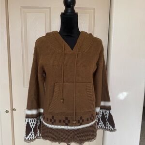 EARTHBOUND Brown Knit Sweater with White Accents